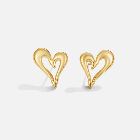 Celine-Orecchini a cuore dorati