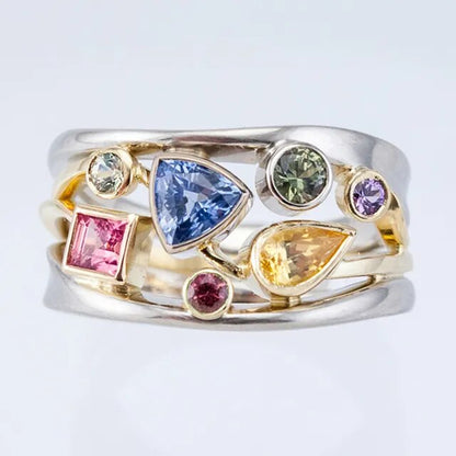 Chiara - Anello vintage con pietre colorati