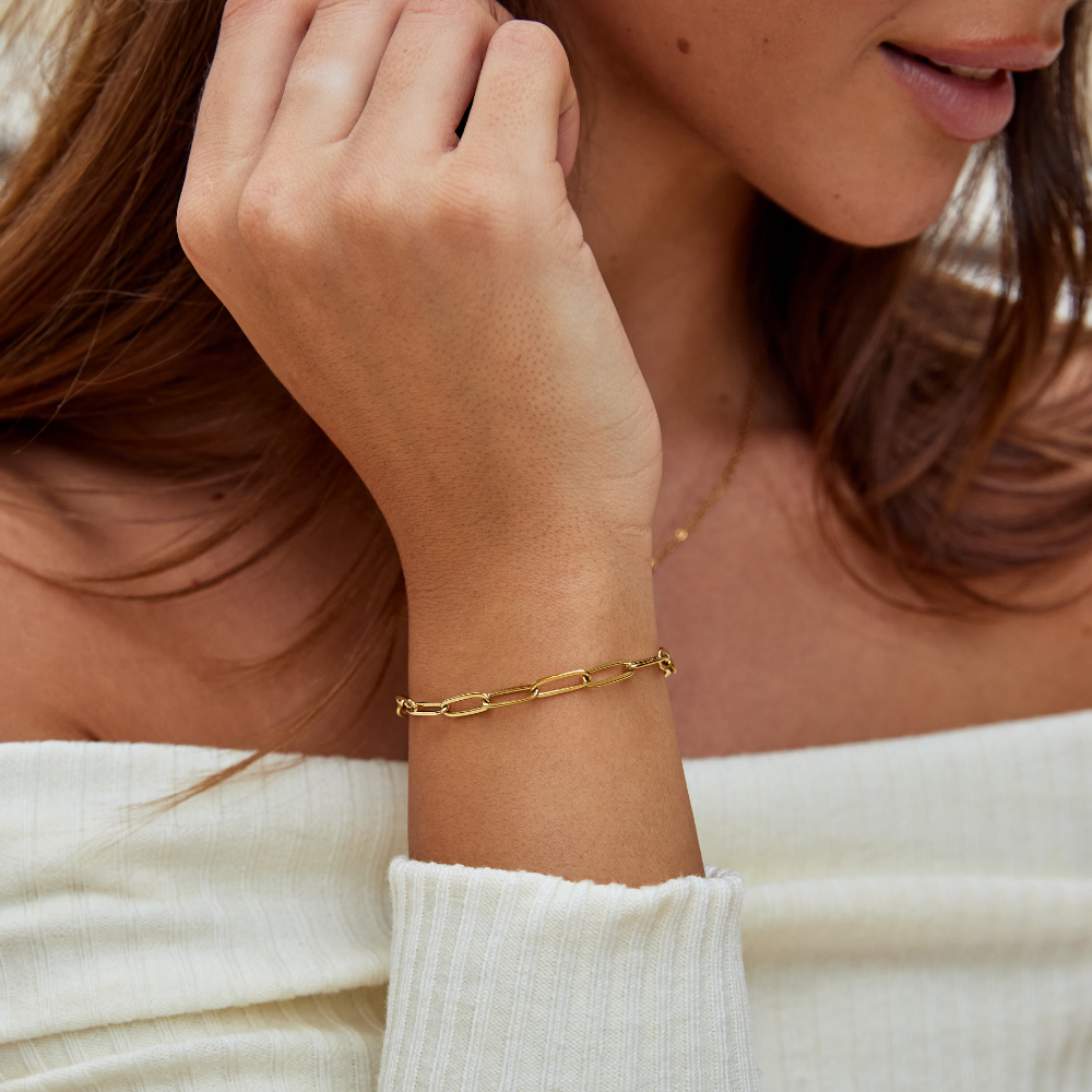 Clip – Bracciale dorato a maglie