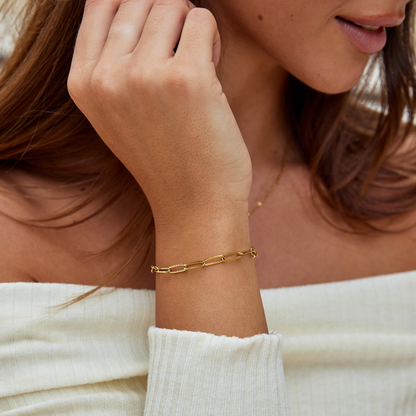 Clip – Bracciale dorato a maglie
