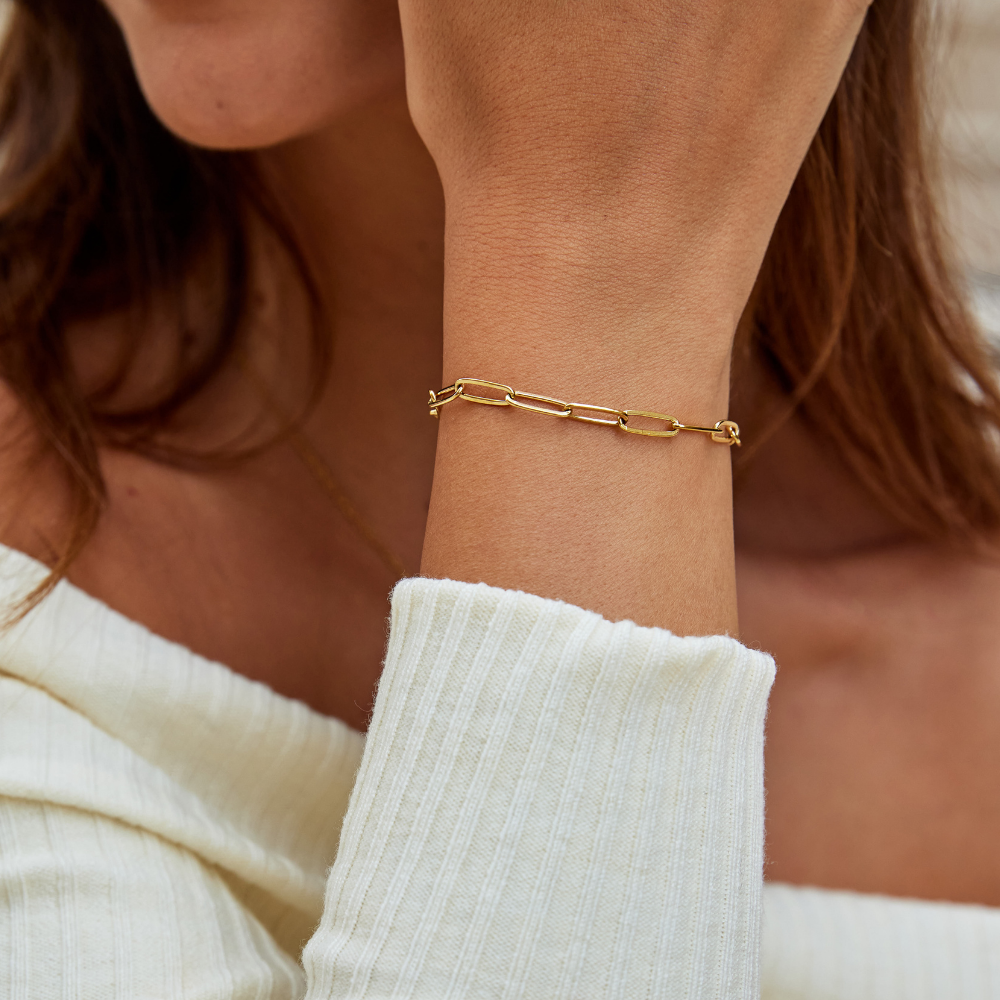 Clip – Bracciale dorato a maglie