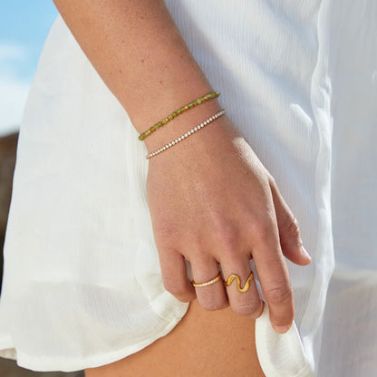 Cordelia - Bracciale tennis dorato