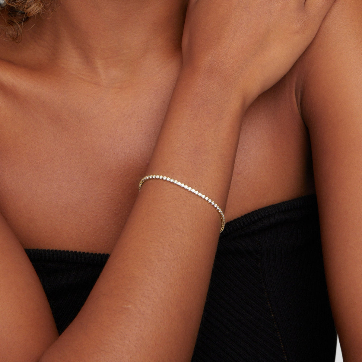 Cordelia - Bracciale tennis dorato
