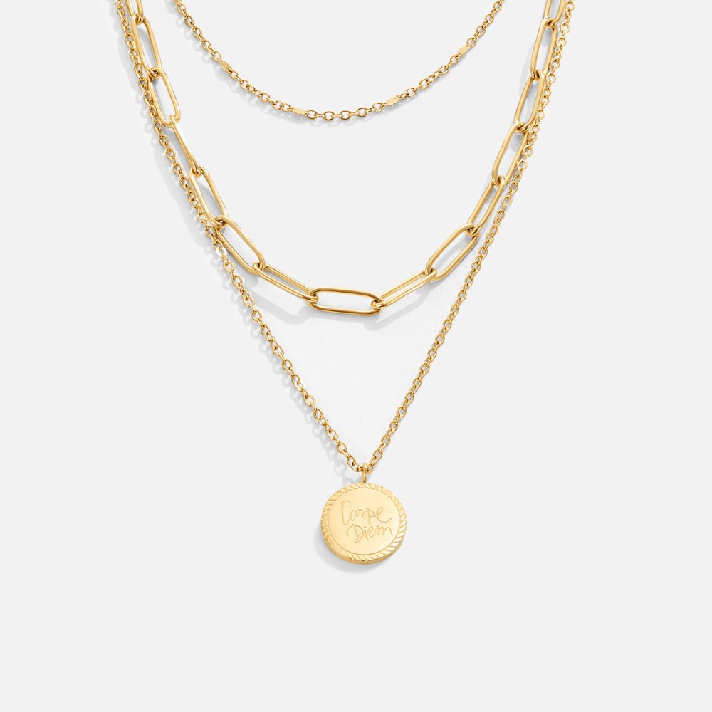Janie – Collana a strati con ciondolo a moneta