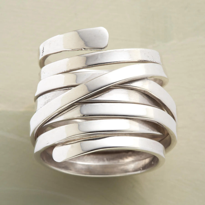 Bliss – Anello vintage a fascia larga argentato