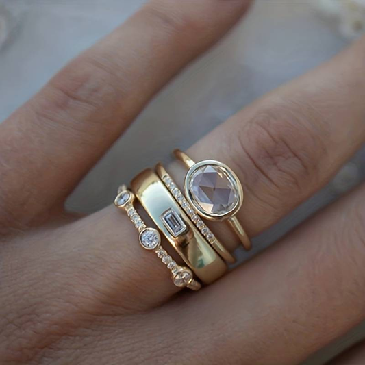 Lily – Set di anelli vintage e dettagli con pietre