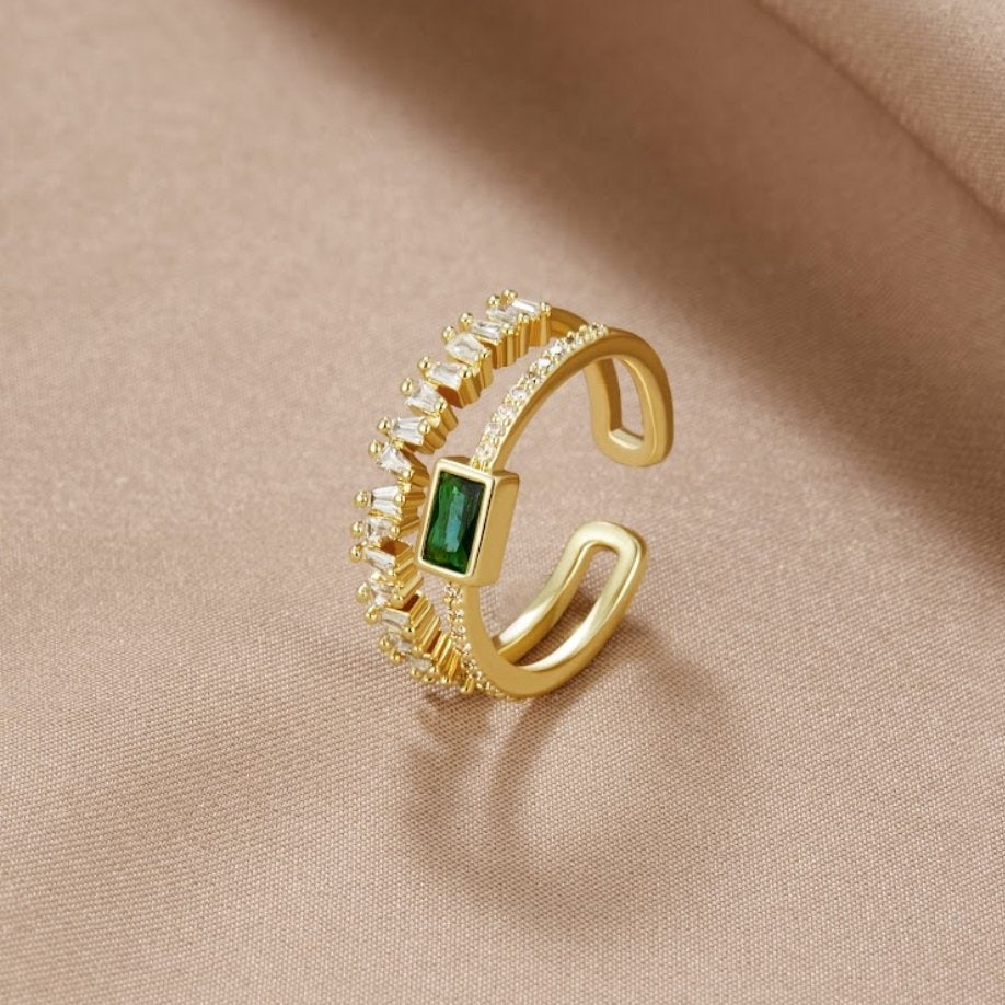 Bliss – Anello a strati con cristallo