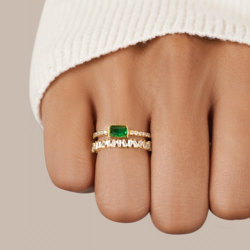Bliss – Anello a strati con cristallo