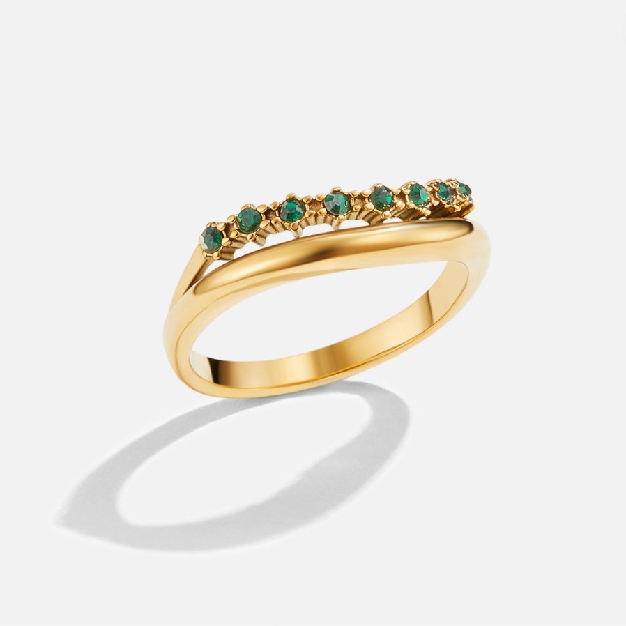 Mary – Anello a strati con pietre verdi