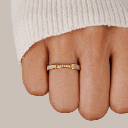 Unity – Elegante anello con perle e cristallo