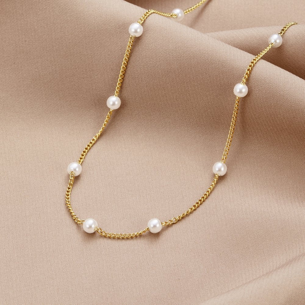 Reine – Collana dorata con perle