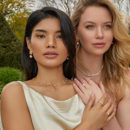 Reine – Collana dorata con perle