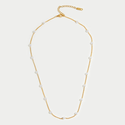 Reine – Collana dorata con perle