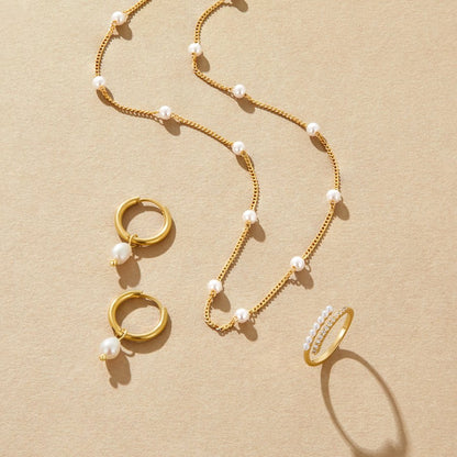 Reine – Collana dorata con perle