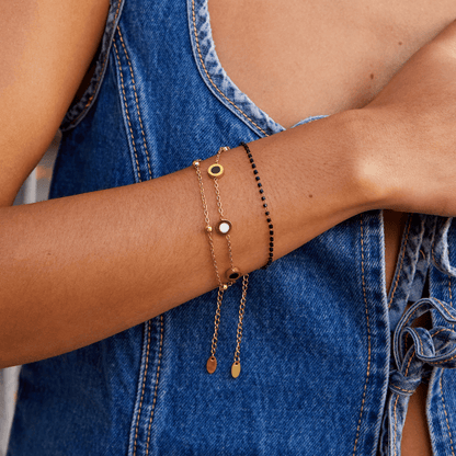 Onyx – Bracciale con onice e pietre bianche