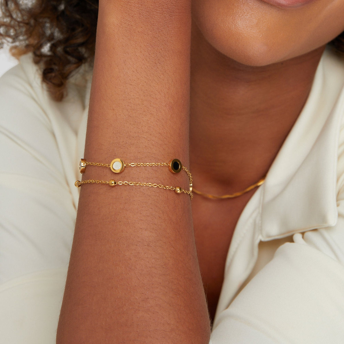 Onyx – Bracciale con onice e pietre bianche