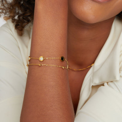 Onyx – Bracciale con onice e pietre bianche
