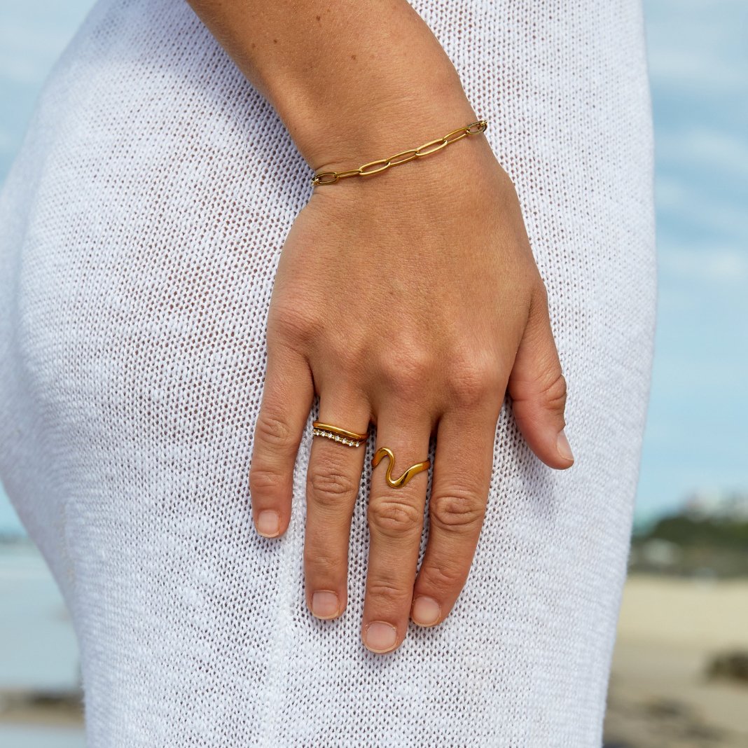 Clip – Bracciale dorato a maglie
