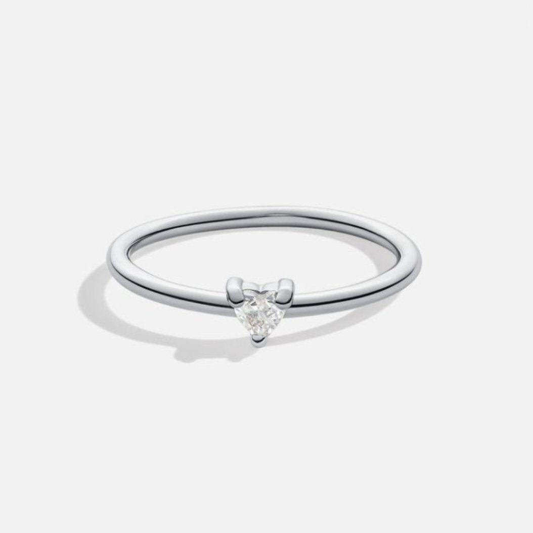 'Piccolo Amore' Anello a cuore con cristallo
