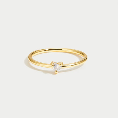 Amore - Anello con cuore di cristallo