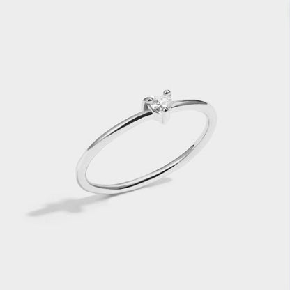 'Piccolo Amore' Anello a cuore con cristallo