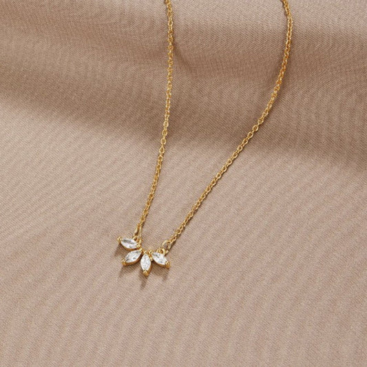 Omelia - Collana con foglia brillante