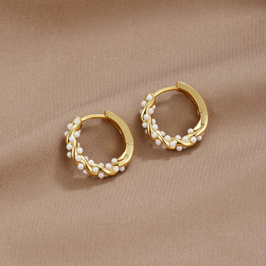 Sabrina-Orecchini a cerchio con perle